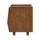 Walnut Nightstand with Rattan Detail, MDF + Solid Wood by HouseOfZazla