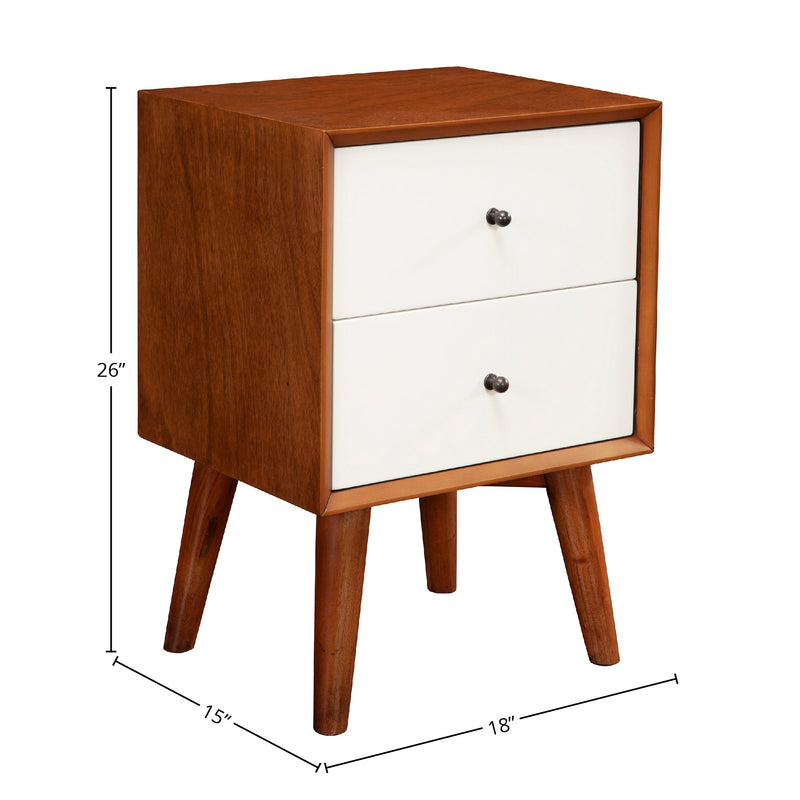 Flynn Nightstand, Cherry Acorn/White