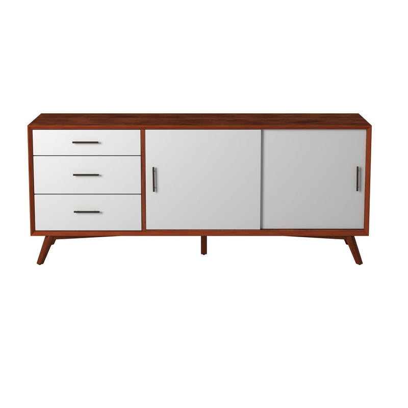 Flynn Large TV Console, Acorn/White