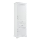 Freestanding Bathroom Vanity Tall With Damping Hinge Doors, Adjustable Shelves - White by HouseOfZazla