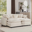 Modern Oversized Modular Cushion Sofa With Ottoman, Low Back, Deep Seating Sofa Set by Unique Piece Furniture