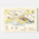 Vintage Map of Plattsburg Barracks, 1952