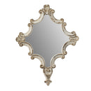 Artistic Diamond Scrollwork Mirror, Home Accent Mirror For Living Room, Entryway, Bedroom, Office - Antique White by HouseOfZazla