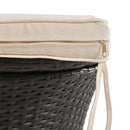 5 Pieces Patio Furniture Chair Sets, Patio Conversation Set With Wicker Cool Bar Table, Ottomans,Outdoor Furniture Bistro Sets for Porch,Backyard,Balcony,Poolside Black&Beige