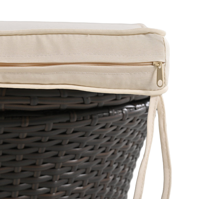 5 Pieces Patio Furniture Chair Sets, Patio Conversation Set With Wicker Cool Bar Table, Ottomans,Outdoor Furniture Bistro Sets for Porch,Backyard,Balcony,Poolside Black&Beige