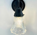Clear Art-Deco Heavy Pressed Tulip Wall Sconce