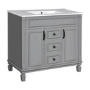 Bathroom Vanity With Top Sink, Basin On Cabinet With 2 Soft Closing Doors And 2 Drawers