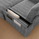 Oversized Chaise Lounge Indoor Rabbit Fur Sofa Bed With Storage Ottoman And Armrests Cup Holders With Deep Seat by HouseOfZazla