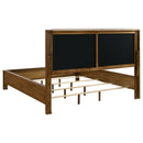 Adderley California King Wood Panel Bed Cream and Warm Brown
