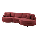 Modern 3 Seater Upholstered Sofa With Curved Design by HouseOfZazla