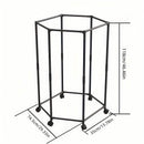 360° Rotating Freestanding Clothing Rack – Hexagonal Carbon Steel Organizer with Wheels