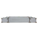 House Marchese - Entertainment Center - Gold Trim & Pearl Gray