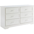 Modern 3 Drawer Bedroom Chest of Drawers with 6 Drawers Dresser, Clothes Organizer -Metal Pulls for Living Room, Bedroom, Hallway, White,47.6" x 15.7" x 28.9"