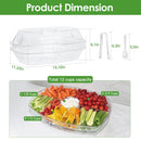 Fruit Ice Serving Tray Chilled Veggie Tray Shrimp Cocktail Serving Dish Appetizer Party Serving Platter Cold Food Buffet Server with Lid and 4 Compart