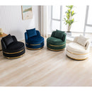 360 Degree Swivel Accent Chair Velvet Modern Upholstered Barrel Chair Over-Sized Soft Chair with Seat Cushion for Living Room, Bedroom, Office, Apartment, Green