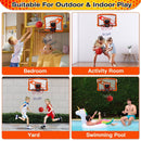 Indoor Mini Basketball Hoop Set Over Door Basketball Hoop with 4 Inflatable Balls Electric Audio Scorer Foldable Basket Gift for Kids and Adults