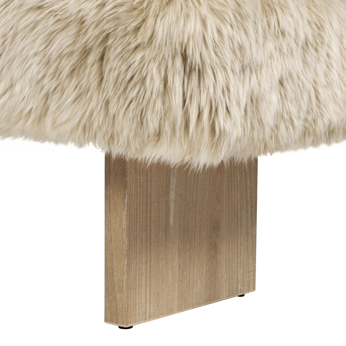 Leda - Sheepskin Fur Rectangular Accent Bench - Natural Blonde, photo 4 of 8