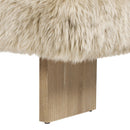 Leda - Sheepskin Fur Rectangular Accent Bench - Natural Blonde by HouseOfZazla
