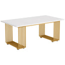 Office Executive Desk For Home Office - White / Gold by HouseOfZazla