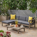 ALCOVE LSHAPE SOFA SET, DARK GREY