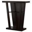 2 Shelf Console Table With V Shape Design - Brown