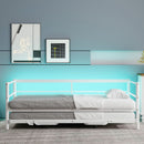 Industrial Metal Daybed With Adjustable Pop Up Trundle And LED Strip by HouseOfZazla