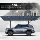 Outdoor Carport, Single Carport Aluminum Metal Frame And Polycarbonate Panels Car Port For Outdoor Driveway Car, Truck - Charcoal by HouseOfZazla