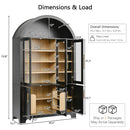 K&K 73" Tall Arched Kitchen Pantry