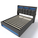 Upholstered Platform Bed With A Hydraulic Storage System, LED And USB Charging (Without Mattress) by HouseOfZazla