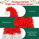 6FT Artificial Christmas Tree with LED Light, Santa's Hat Shape