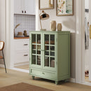 Minimalist Buffet Cabinet With Double Glass Doors And Drawer by HouseOfZazla