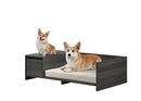 Esme - Wide Comfy Pet Bed With Cushion And Side Storage Compartment - Ash Gray by HouseOfZazla