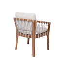 Outdoor Dining Chairs Set for 2, Acacia Wood Frame with Teak Finish by HouseOfZazla