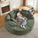 Round Oversized Sofa Bed With 5 Throw Pillows by HouseOfZazla