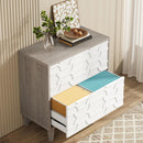 2 Drawer Lateral File Cabinet, Fits A4 / Letter / Legal - Gray / White by HouseOfZazla