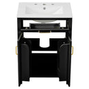 Bathroom Vanity Combo With Ceramic Sink, Luxurious Space-Saving Vanity, 2 Soft Close Doors by HouseOfZazla