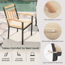 9-Piece Patio Dining Set 35.5 Inch Acacia Wood Table with Umbrella Hole and 24-Inch Wide Chairs by LJGDeals