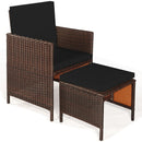 9 Pieces Patio Rattan Dining Cushioned Chairs Set-Black
