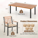 9 Pieces Patio Dining Set 39.5 Inch Acacia Wood Table with Umbrella Hole and 24-Inch Wide Chairs by DirectDeals