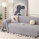 Textured Woven Modern Sofa Cover, Natural Blend Decorative Couch Throw Blanket