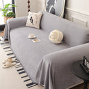 Textured Woven Modern Sofa Cover, Natural Blend Decorative Couch Throw Blanket