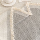 Textured Woven Modern Sofa Cover, Natural Blend Decorative Couch Throw Blanket