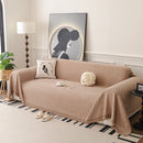 Textured Woven Modern Sofa Cover, Natural Blend Decorative Couch Throw Blanket