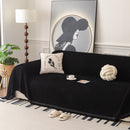 Textured Woven Modern Sofa Cover, Natural Blend Decorative Couch Throw Blanket
