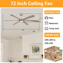 72" Jaydn Farmhouse Satin Nickel DC Motor Downrod Mount Reversible Ceiling Fan with Lighting and Remote Control