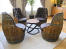 Luxury Whiskey & Wine Barrel Captain Chair Corner Set — Two Chairs & Corner Table (October Pre-Order)