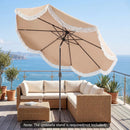 10 FT Outdoor Tassel Umbrella with Push Button Tilt by LJGDeals