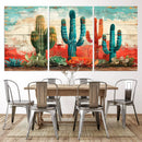 Colorful Cacti Wall Art – Framed Vibrant Succulent Canvas by MyGreatCanvas | Canvas Wall Art Prints | Photo Prints & Wall Decor