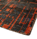 Hand Knotted 4x6 Rust and Charcoal Modern Abstract Contemporary Recycled Silk Area Rug | OP62