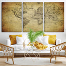 Push Pin World Map Canvas Print – Travel Tracker Wall Art